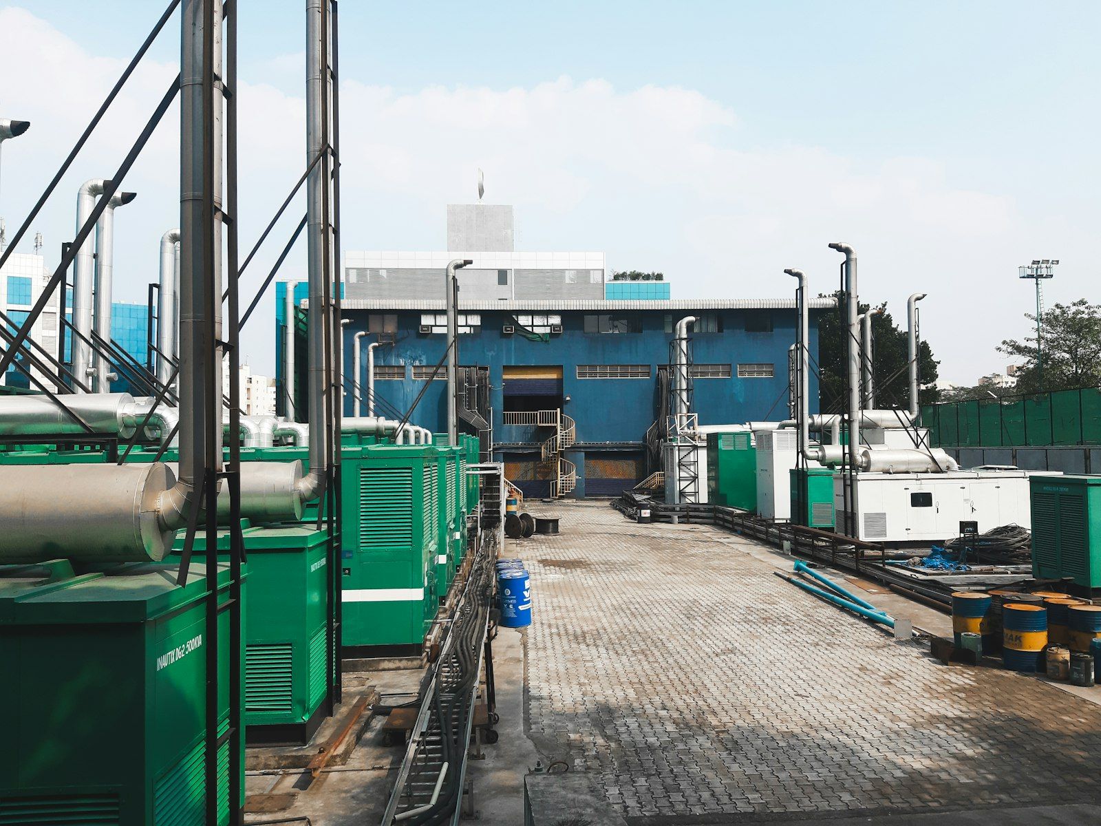 Backup generators and plant beside a data centre